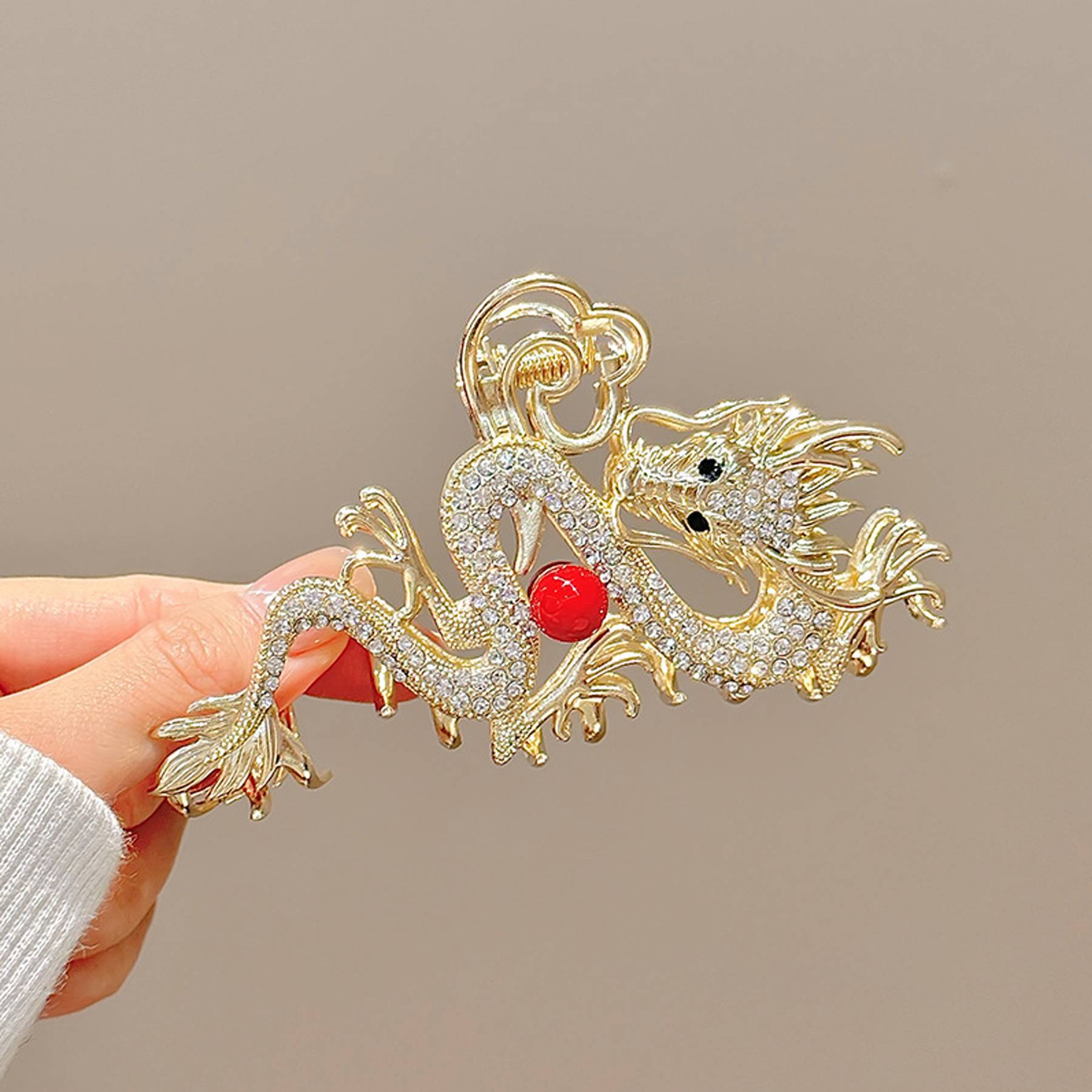 Exquisite Zodiac Dragon Design Hair Clip 2