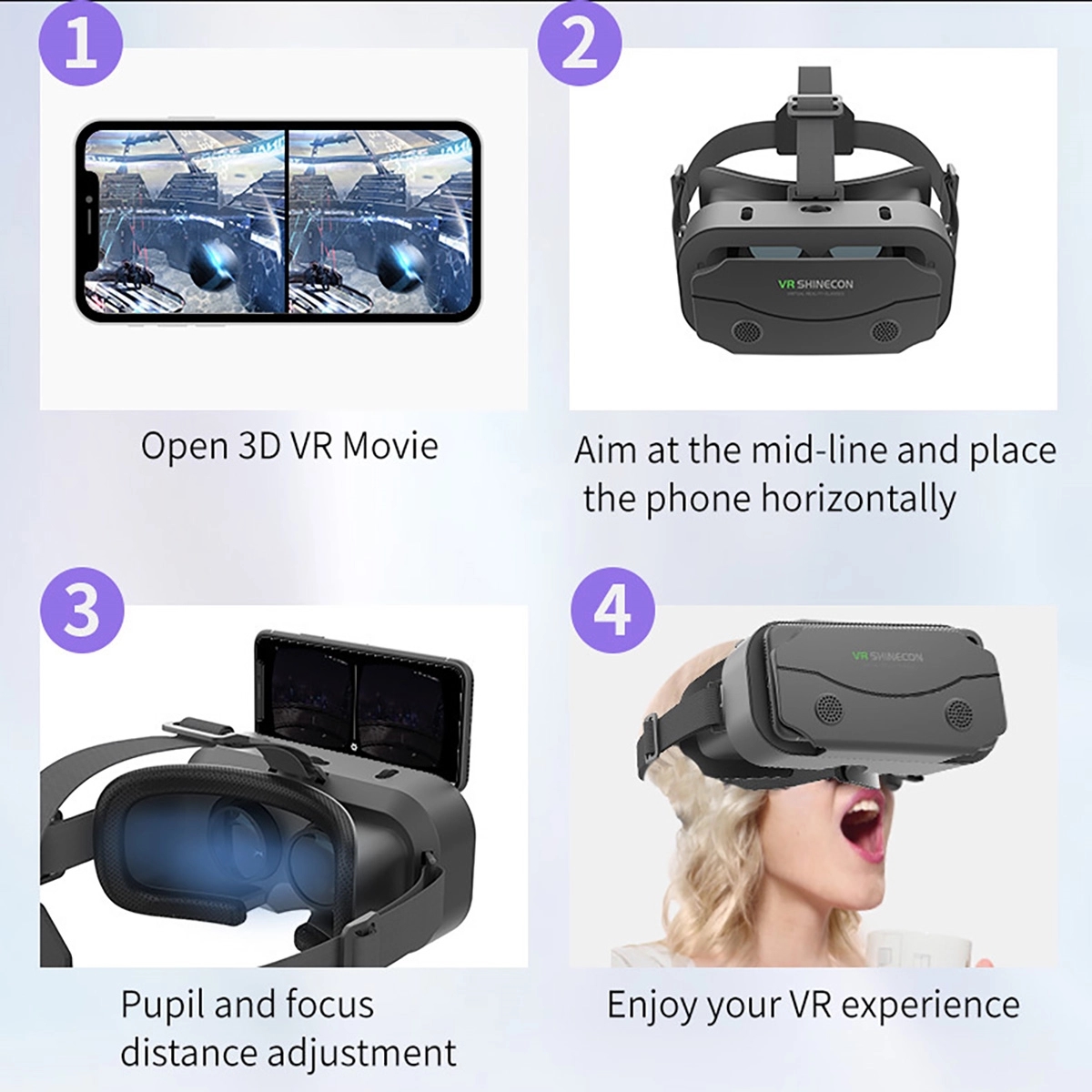Virtual Reality VR Headset 3D Glasses 7