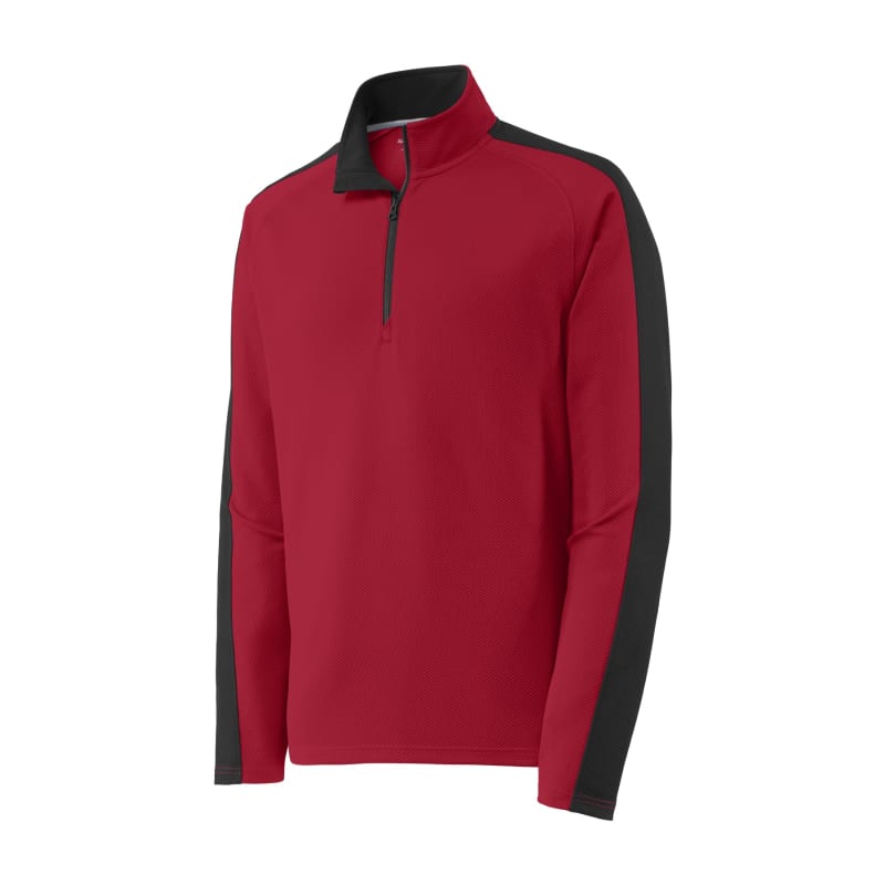 Sport-Tek Sport-Wick Textured Colorblock 1/4-Zip Pullover. 13