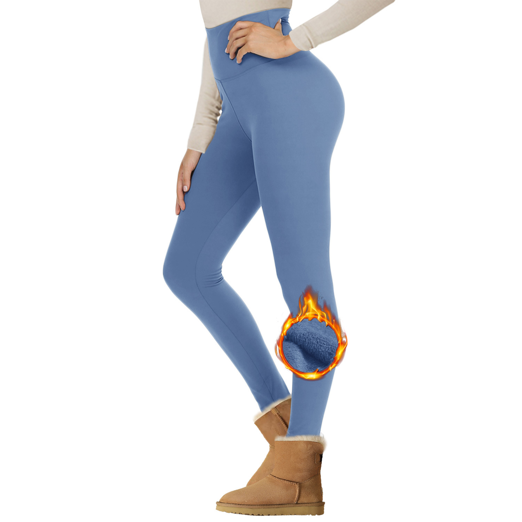 Women Fleece Lined Waist Winter Thermal Yoga Leggings 10