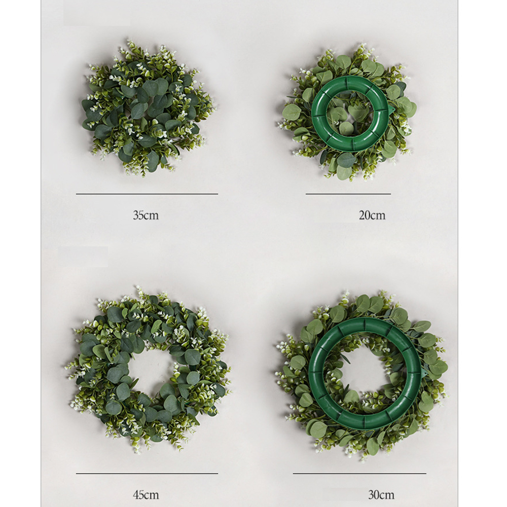 35cm Thanksgiving Eucalyptus Leaf Wreath Door Decoration 4