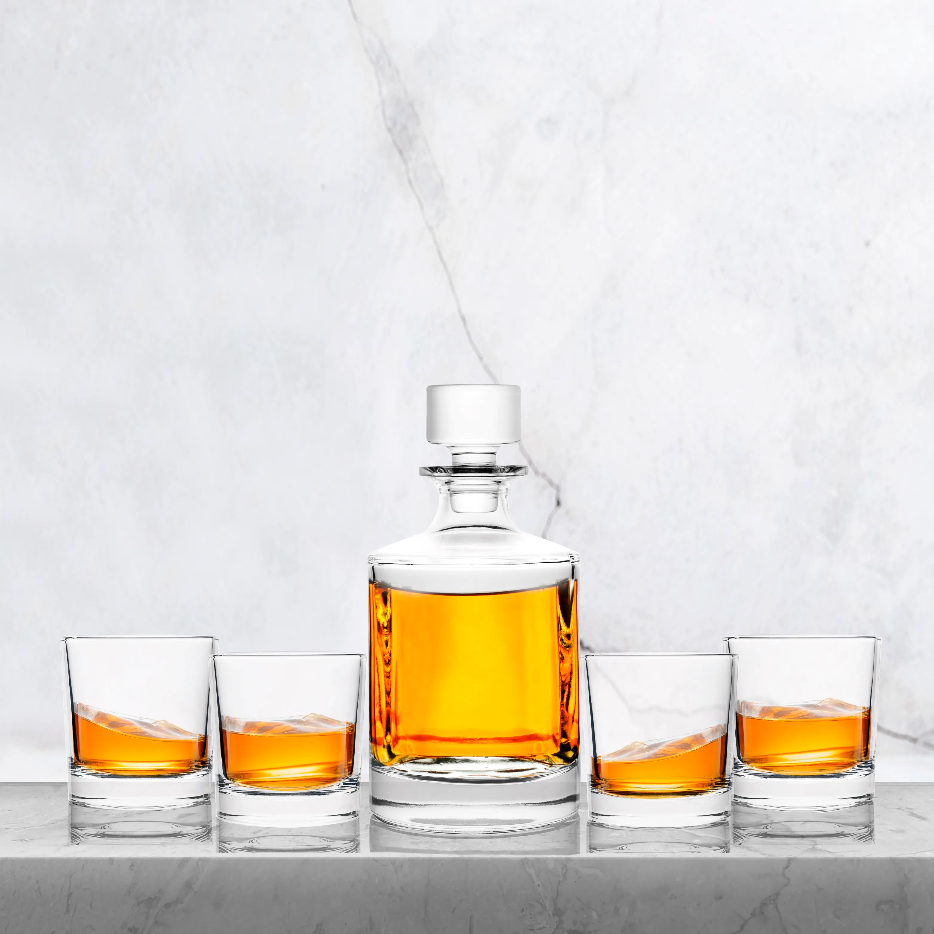 5 PC BRANDY AND WHISKEY DECANTER SET 3