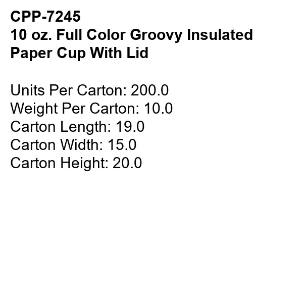 10 oz Full Color Groovy Insulated Paper Cup With Lid 2