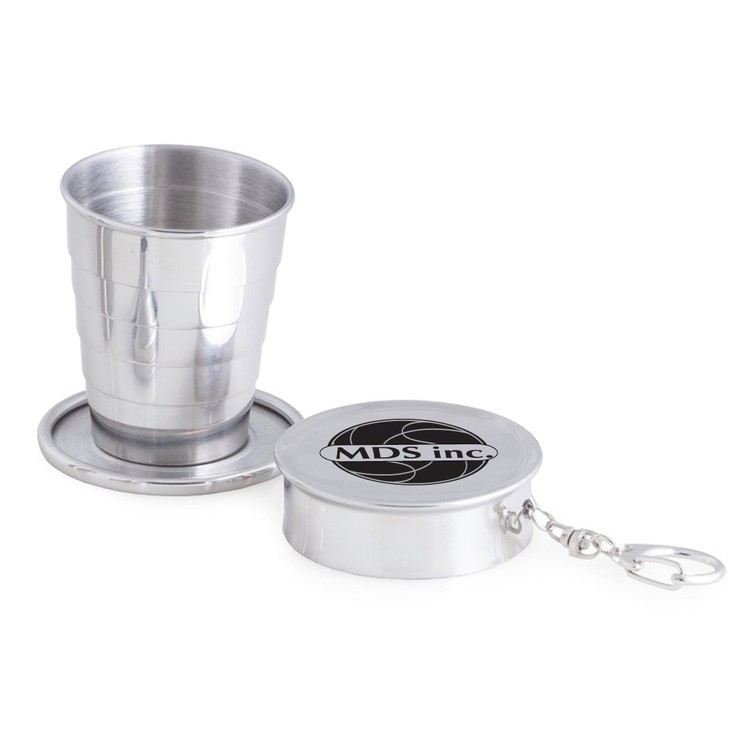 Stainless Steel Travel Collapsible Cup with Keychain 1