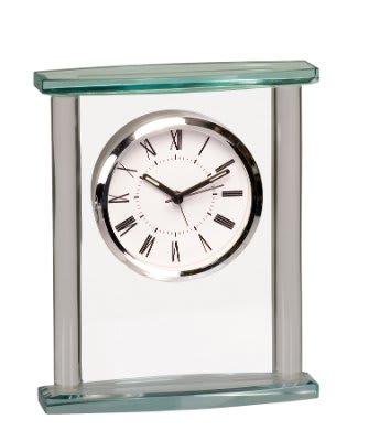 7" Square Glass Clock with Top 2