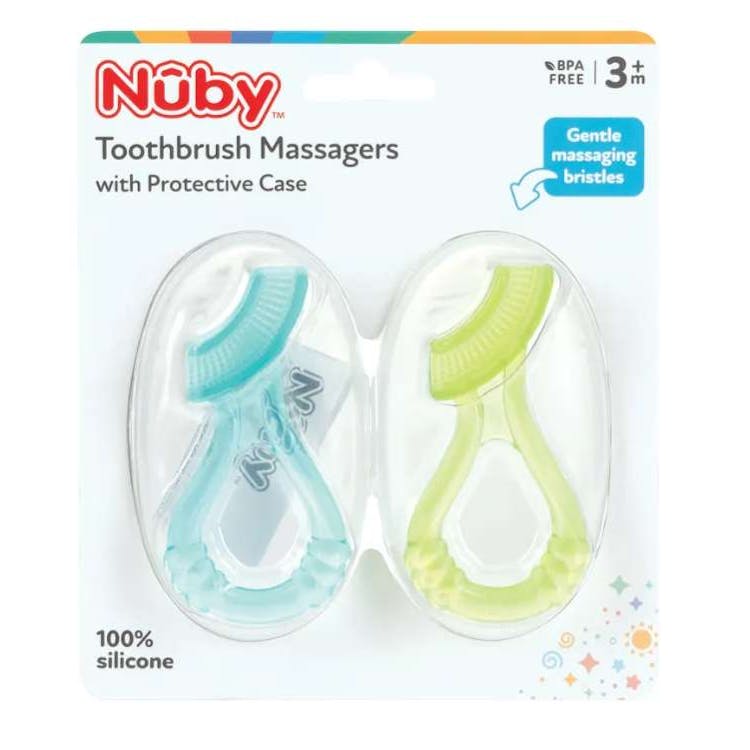 Nuby Toothbrush Massagers - 3 Mon+ 2 Pack 1