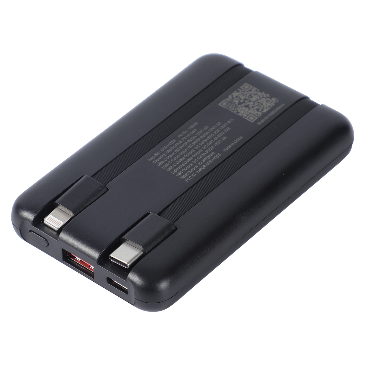 Marquis 5000mAh 20W PD Power Bank with Wireless Charger & Built-In Cables 6