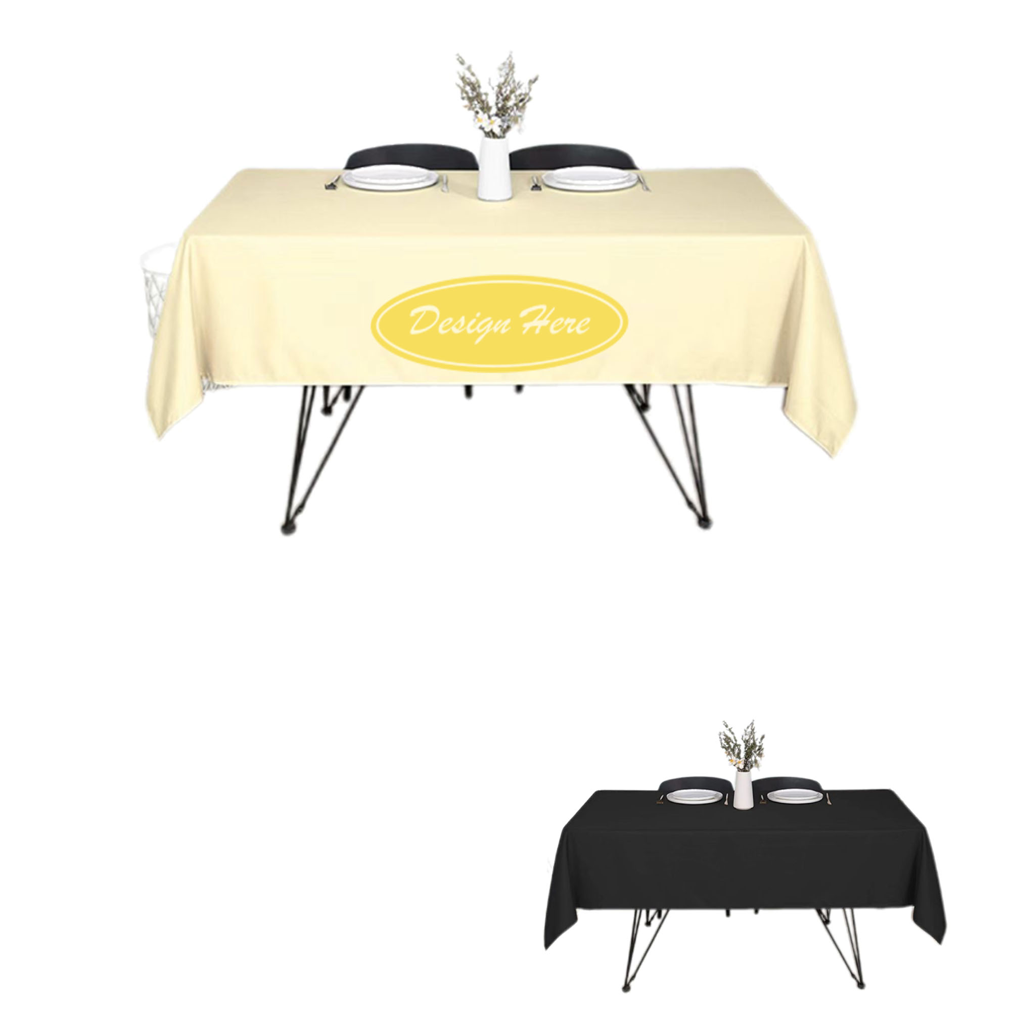Elegant Wrinkle-Free Polyester Tablecloth, Easy-Care & Durable 2