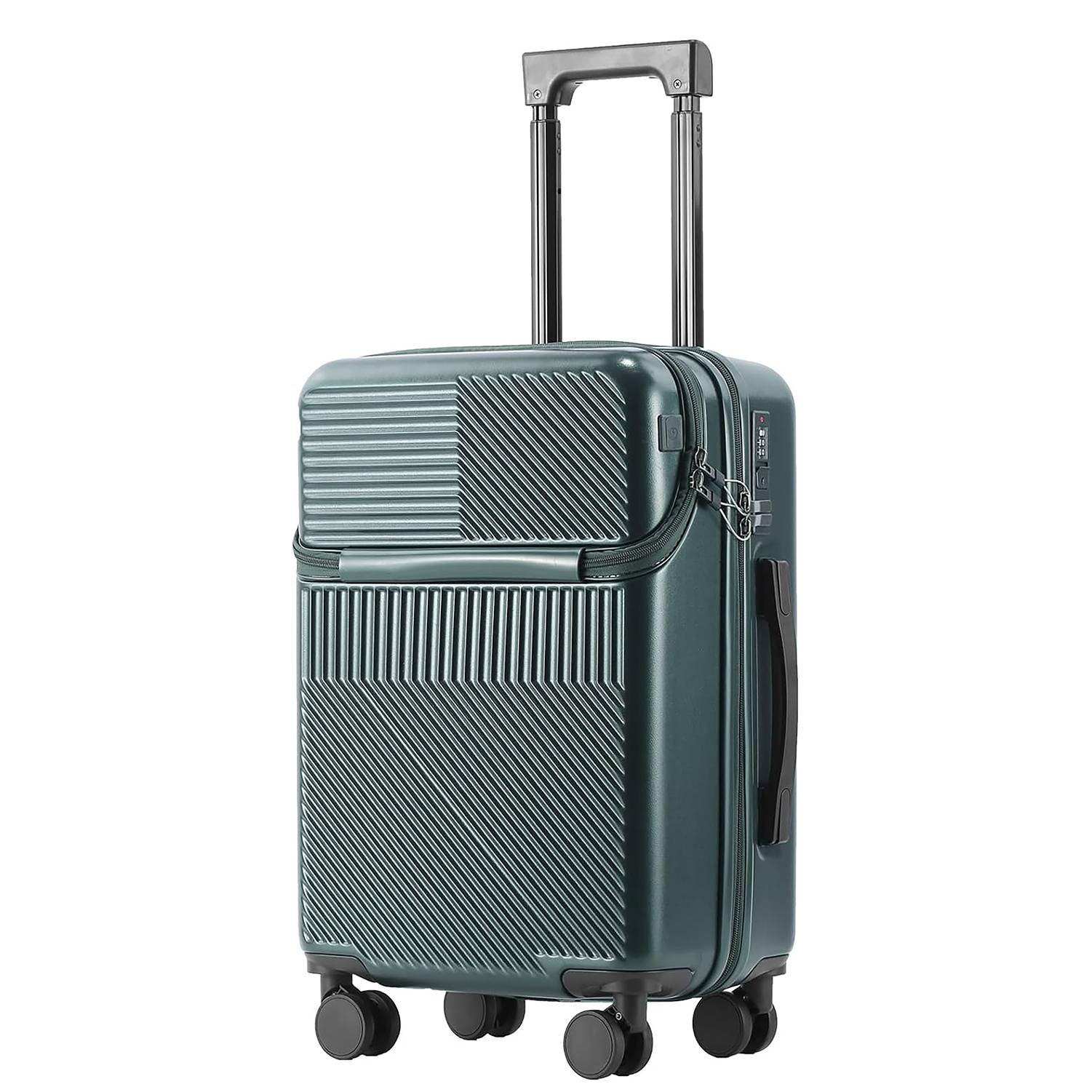 ABS USB Port Travel Suitcase w/ Cup Holder 6