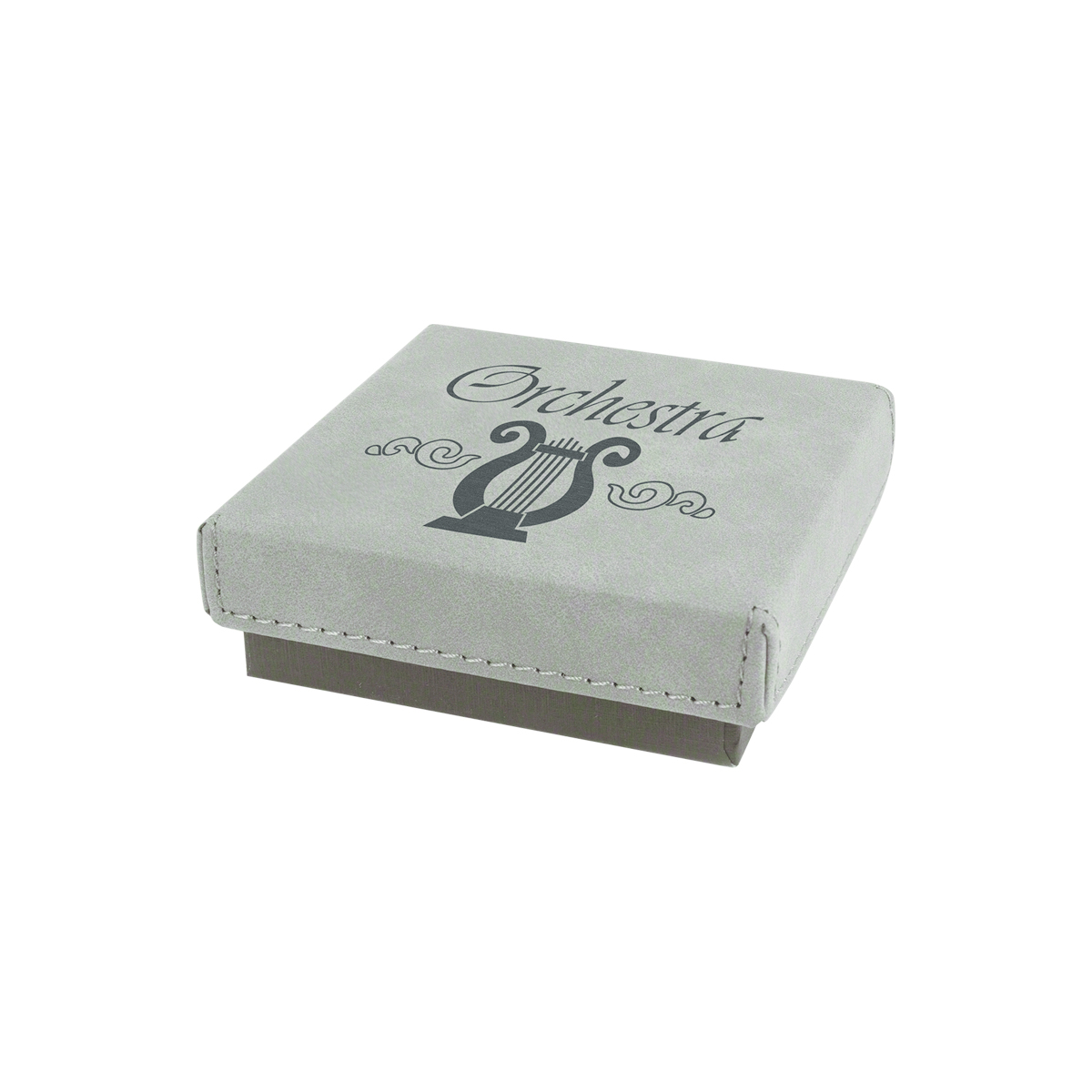 3 1/2" x 3 1/2" Gray Leatherette Medal Box