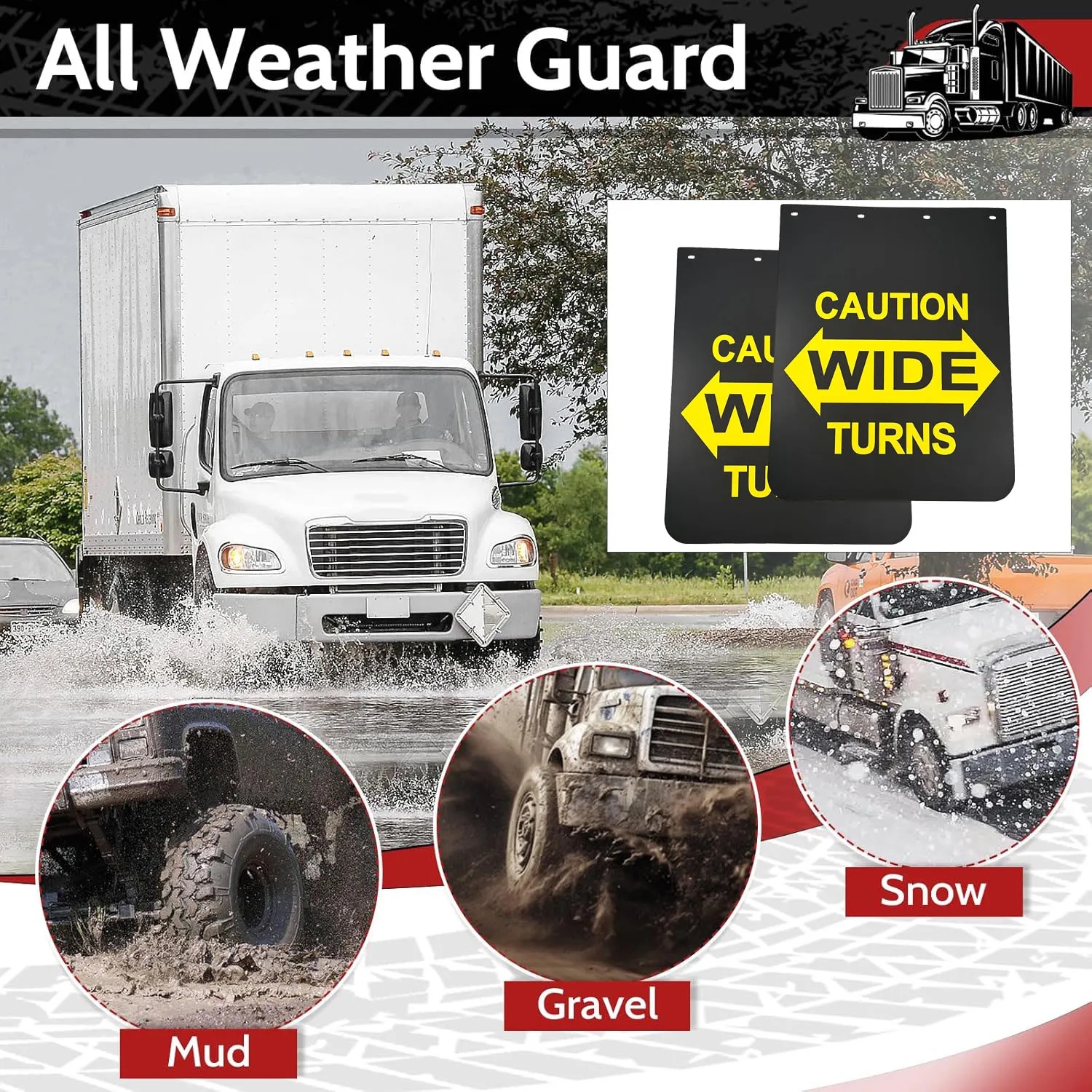 Semi Truck Mud Flaps 24" x 30" 3