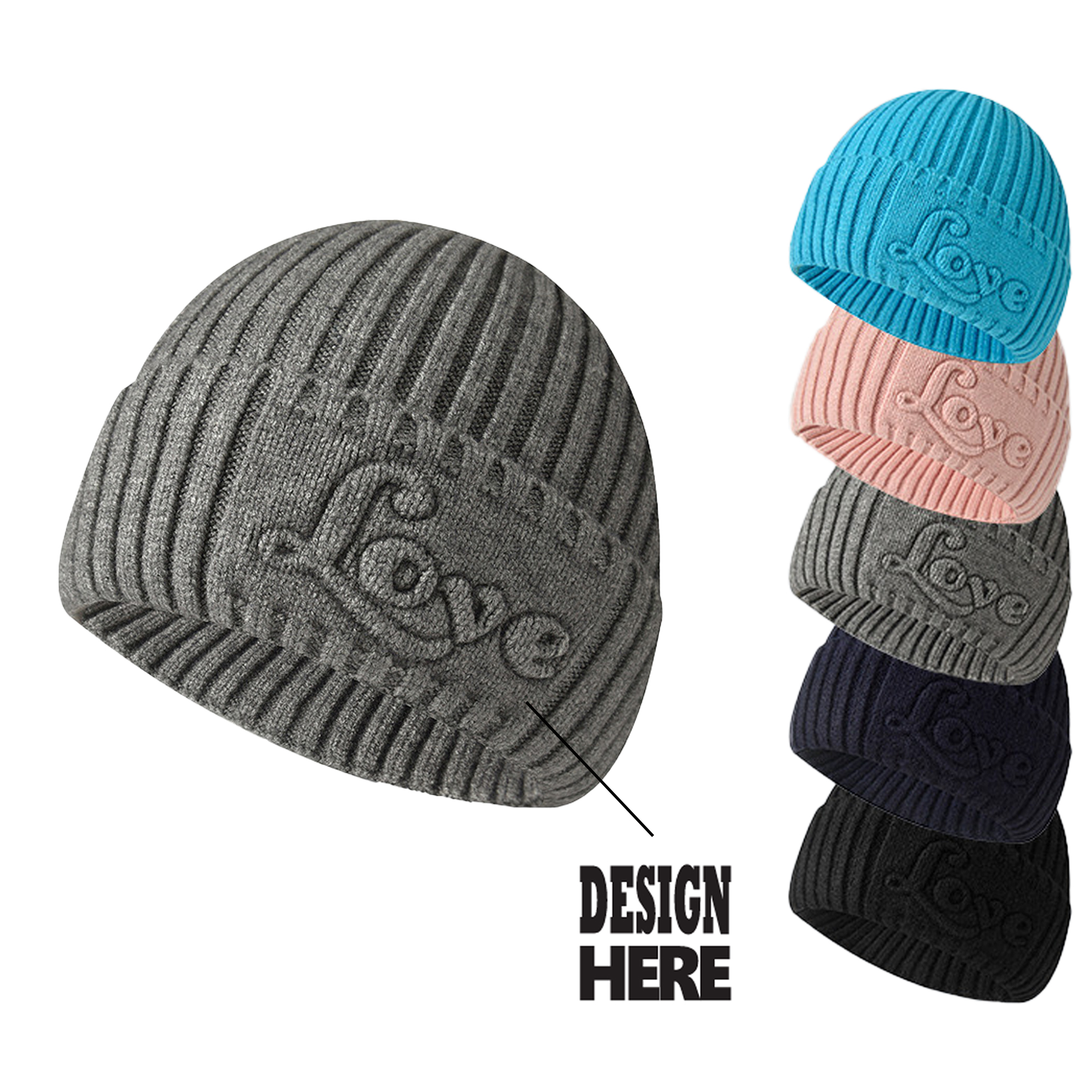 Embossed Fashion Knit Hat 2