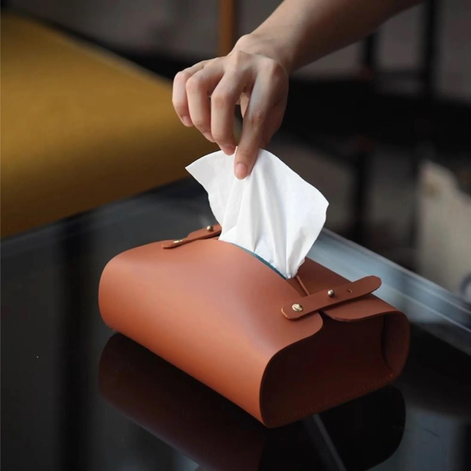PU Foldable Tissue Box Cover Holder 3