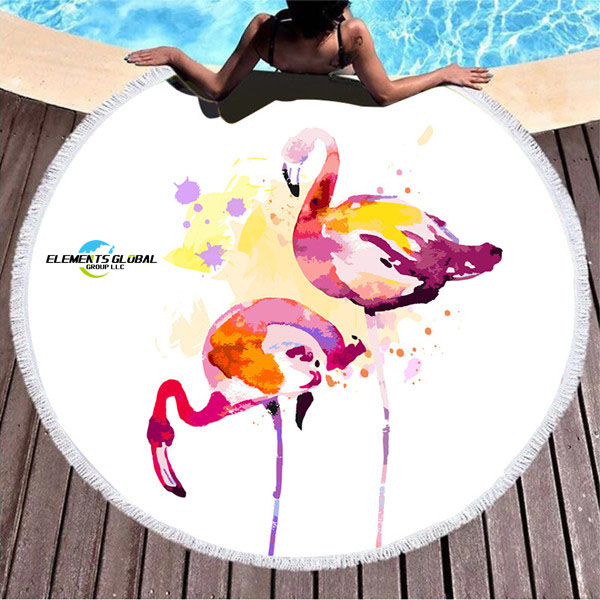 Round printed beach mat 2