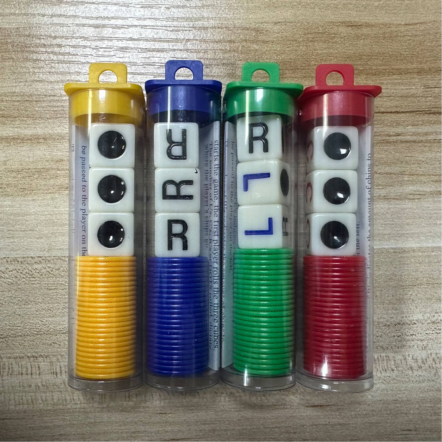 LCR with Chips Left Middle Right Fun Four-Color Game Dic 6