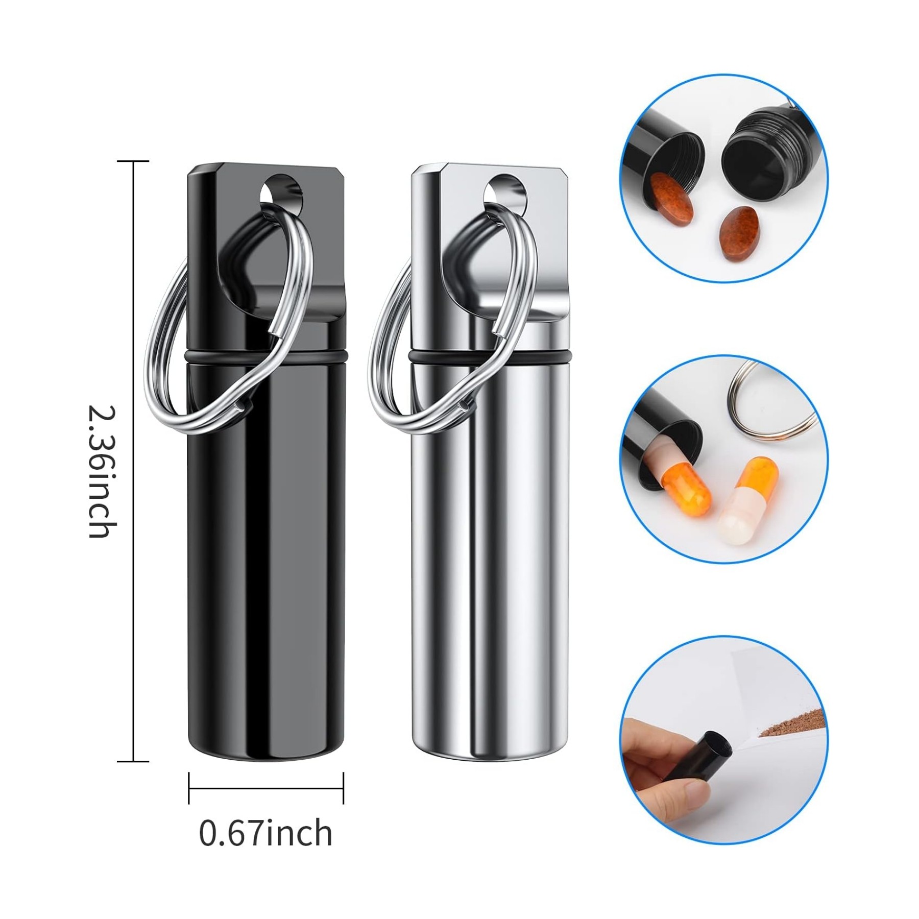 Small Portable Pill Box Keychain 2