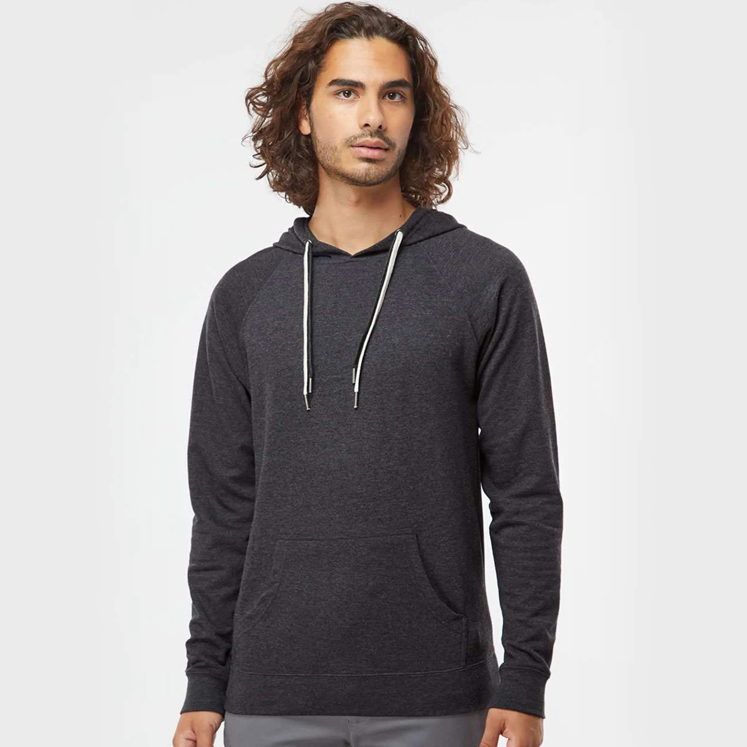 Unisex Lightweight Loopback Terry Hooded Pullover 31