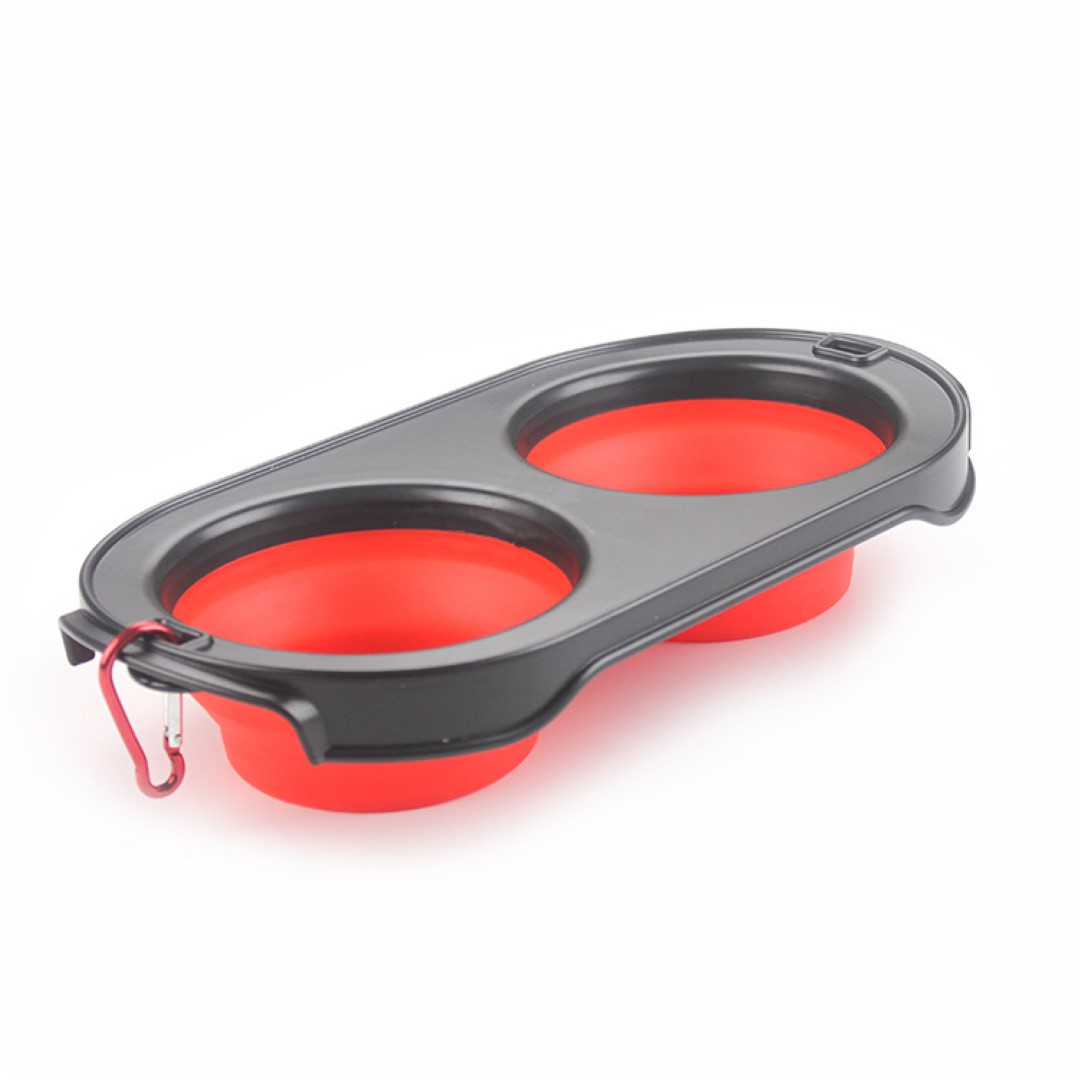 Pet Double Bowl Foldable Travel Feeder 7