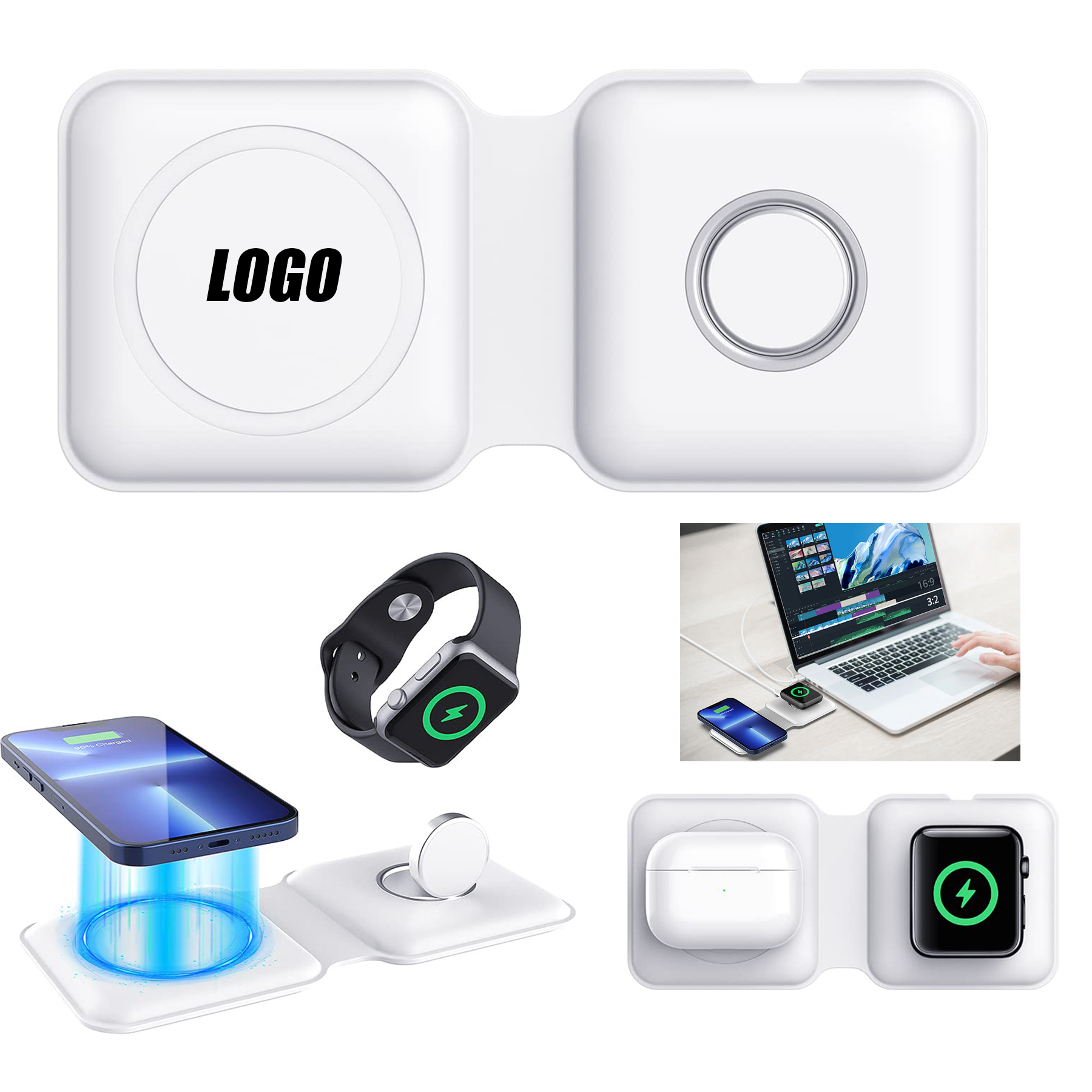 2 in 1 Wireless Charger Power Station 2