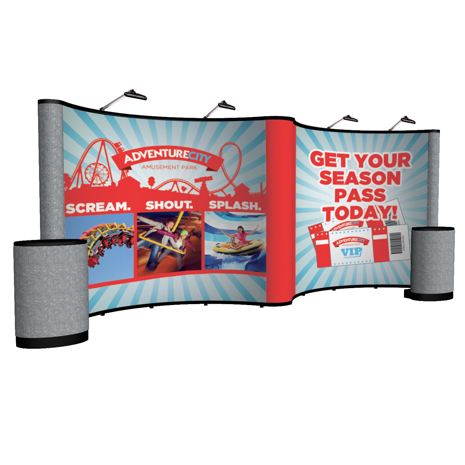 20' Gullwing Show 'N Rise Floor Display Kit (Mural with Fabric Ends) 3