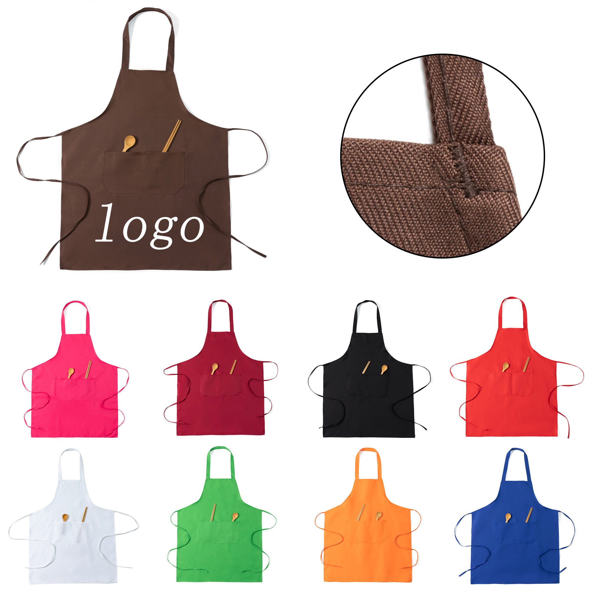 Simple Solid-Color Custom-Made Advertising Apron 2