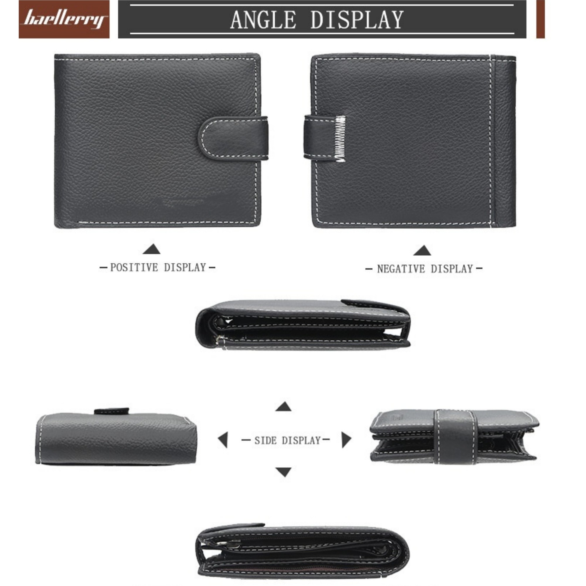 Men's Leather Short Zipper Hasp Purse 4