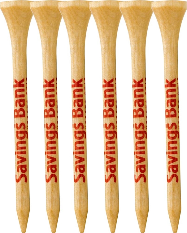 6 Pack of Wood Golf Tees (2 3/4")