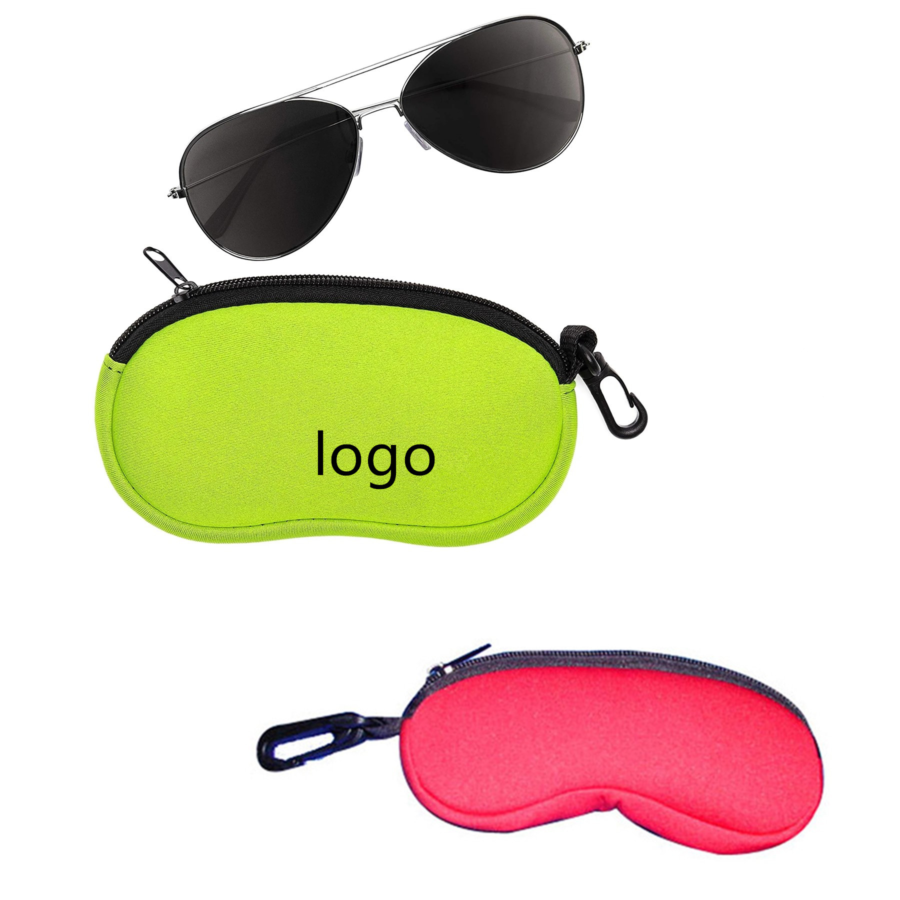 Neoprene Zipper Eyeglass Case with Belt Clip 2