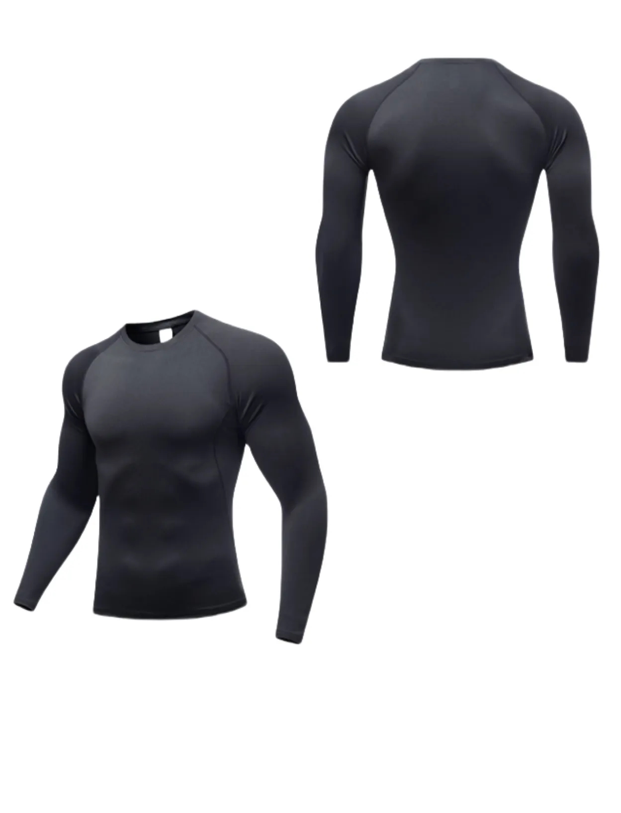 Men's Long Sleeve Compression Gym Workout Tees 4