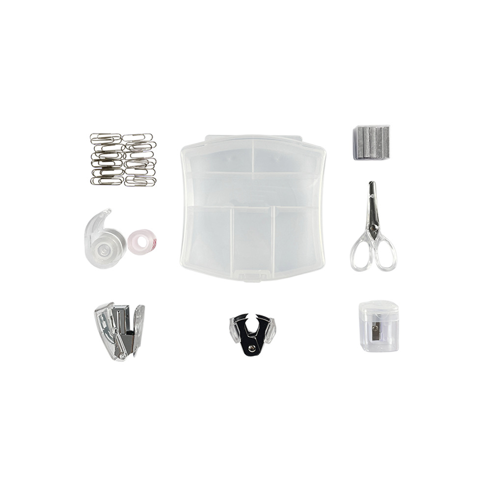 Clear Mini Office Supply Kit Portable Case 10