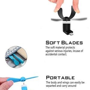 3 In 1 Mini Fan For Smart Phone Portable USB And USB C Compatible 18