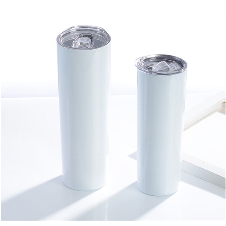 20oz Stainless Steel Straight Slimming Cup With straw 12