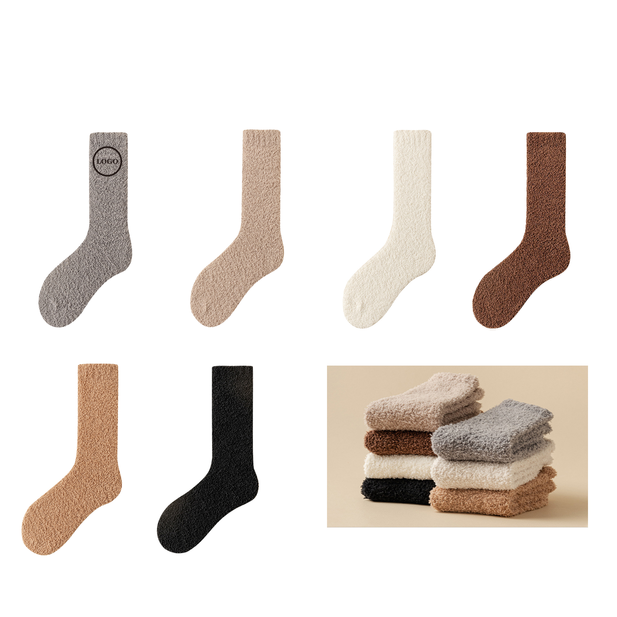 Adult Fuzzy Socks - Assorted Colors 2