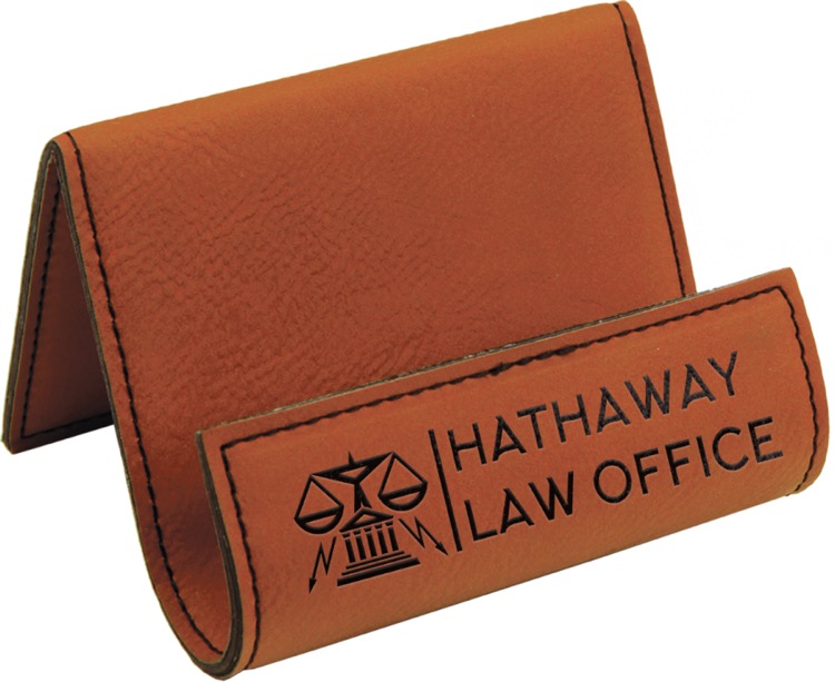3 1/2" x 2 1/2" Rawhide Leatherette Holder Easel 2