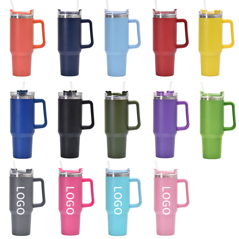 Tumbler Cup with Handle and Straw 2