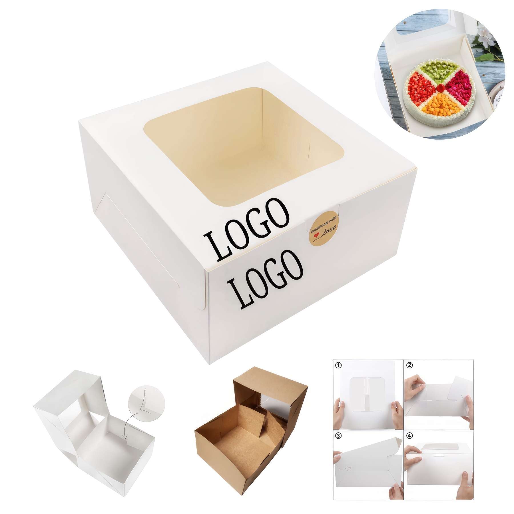 Cake Dessert Packaging Kraft Paper Box 2