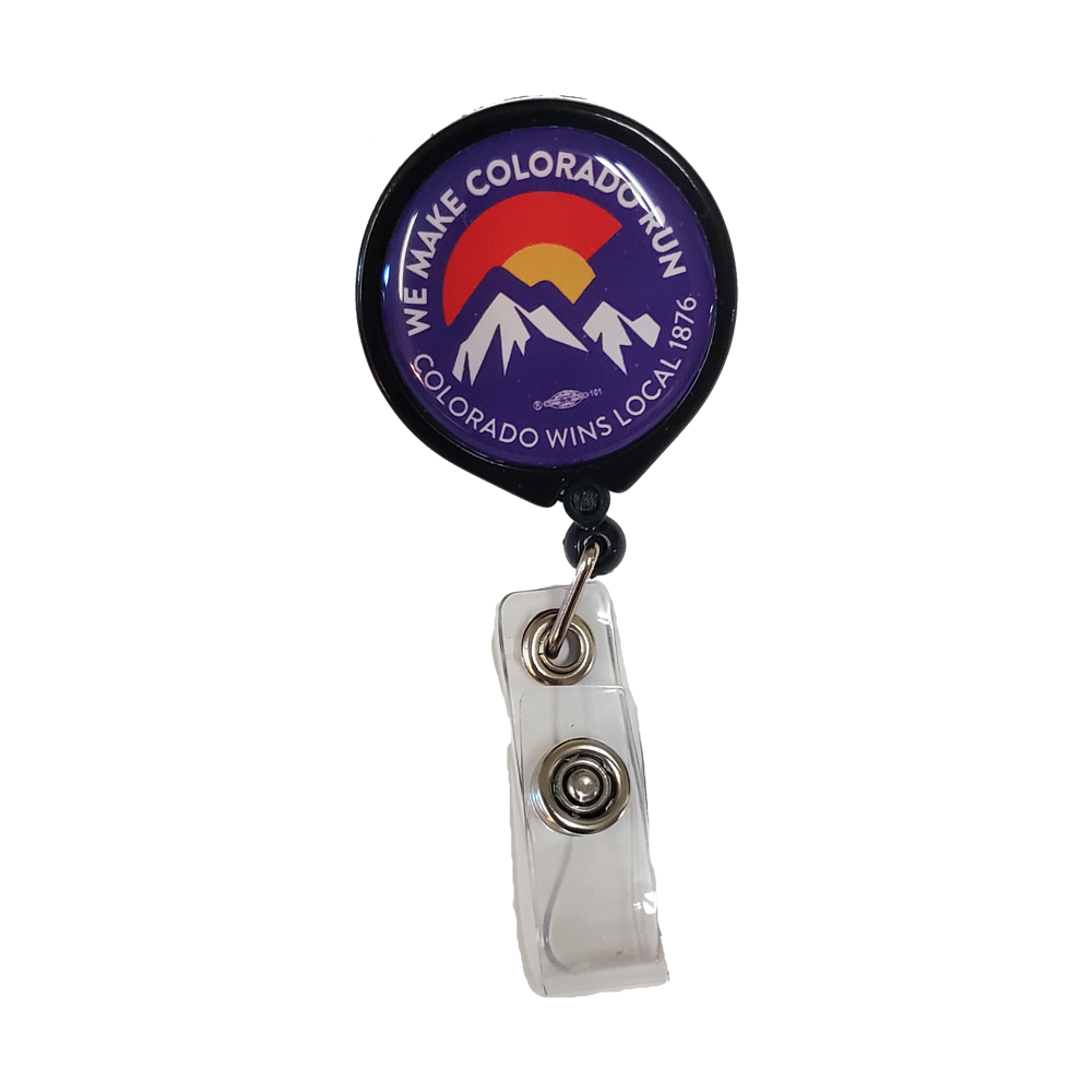 Pull Reel / Badge Reel with Aligator Clip and 1-3/16" diameter round imprint 3