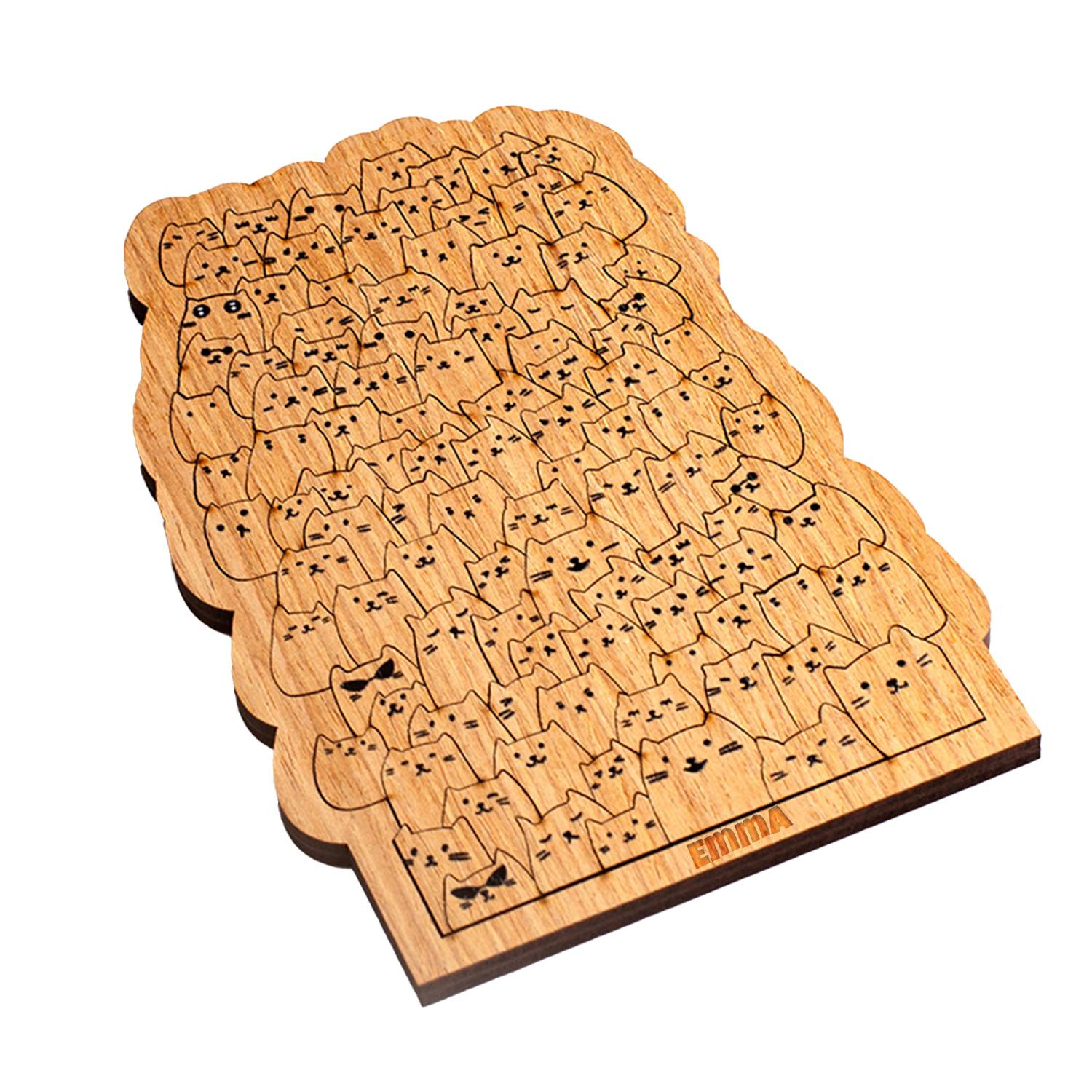 Hundred Cats Wooden Puzzle Toy 100 Pieces 2
