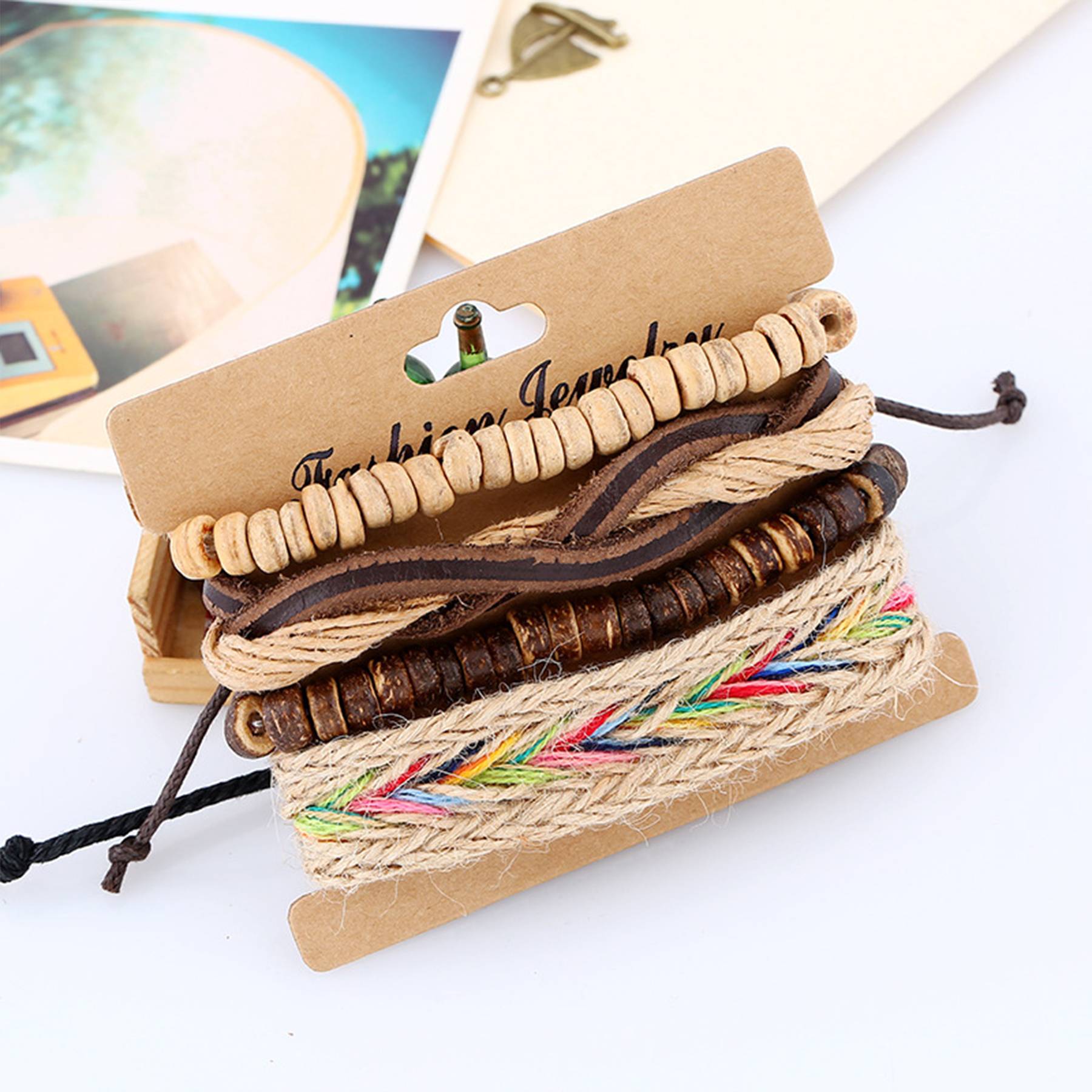 Jute Hand-woven vintage multi-layered bracelet 6