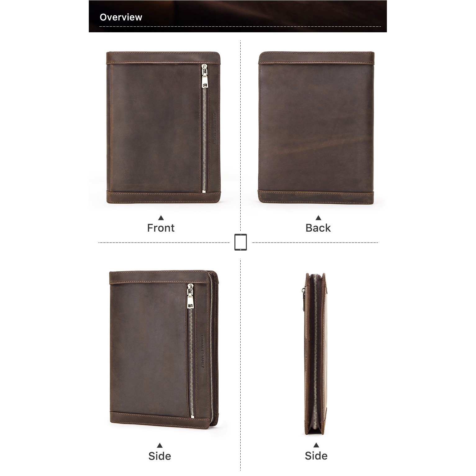 Multi-Functions Business Portfolio Pad Case With Notepad Holder 5