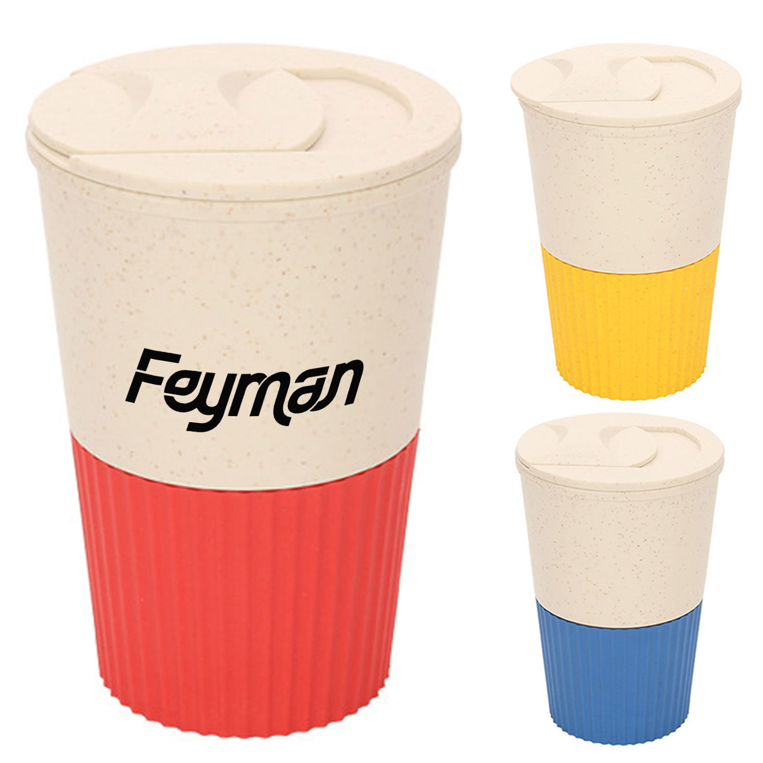 13oz Leak-Proof Food Grade Wheat Straw Coffee Cup