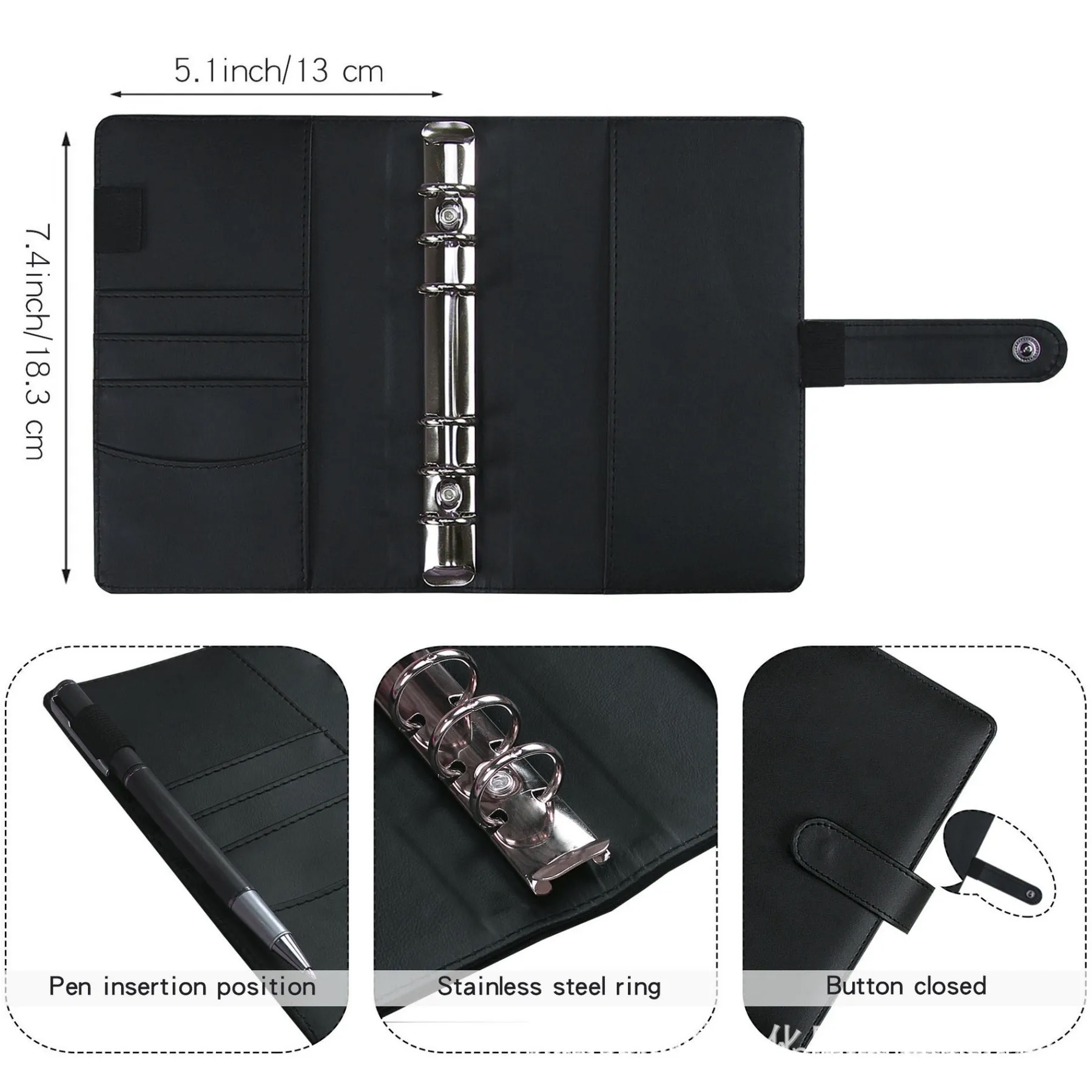 A6 PU Leather Binder Budget Planner 18