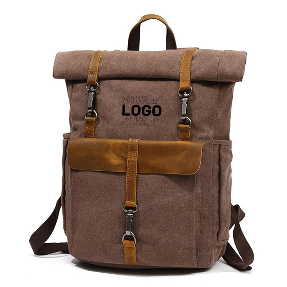 Vintage Travel Canvas Leather Backpack 2