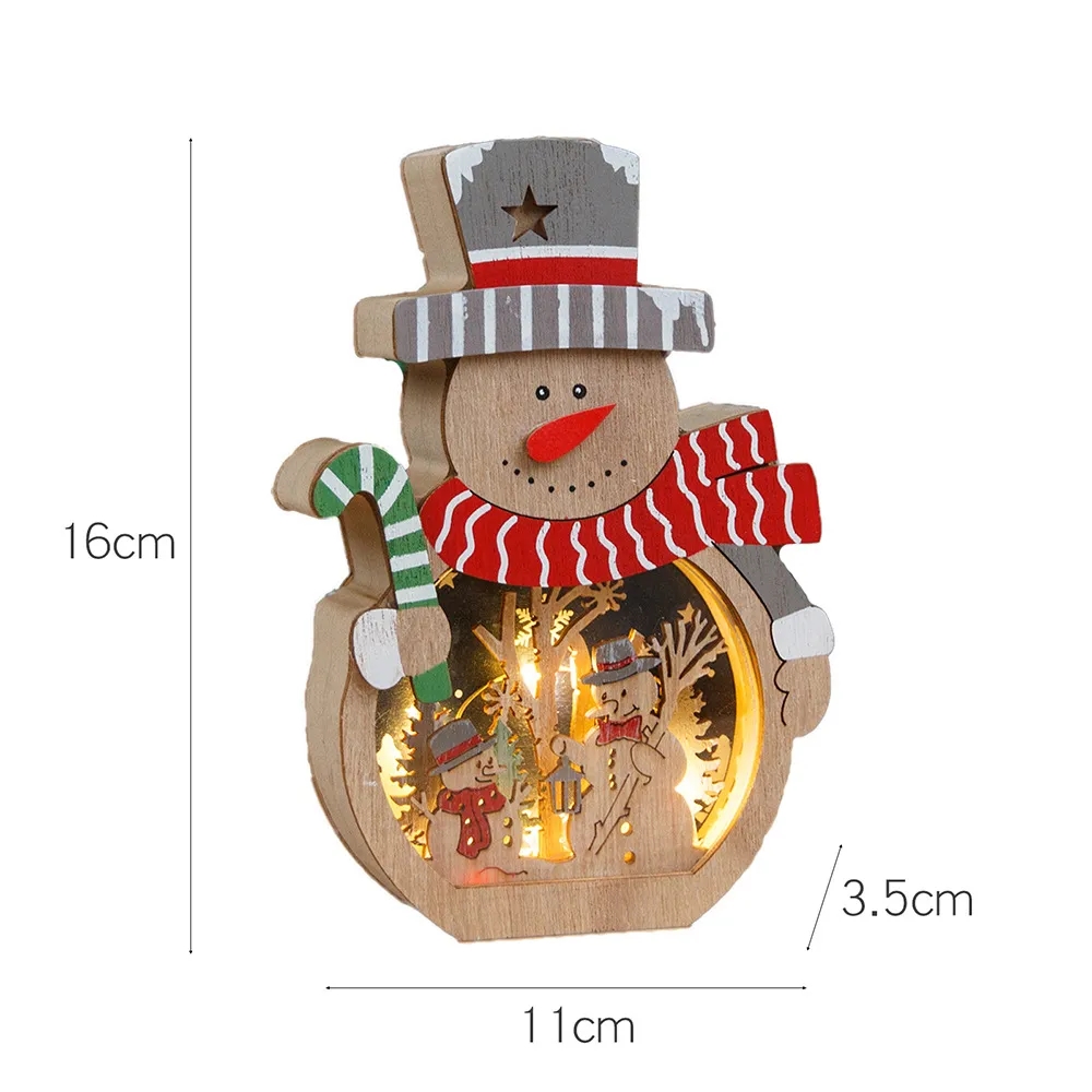 Christmas Wood Cutouts Pendants with LED Lights 3