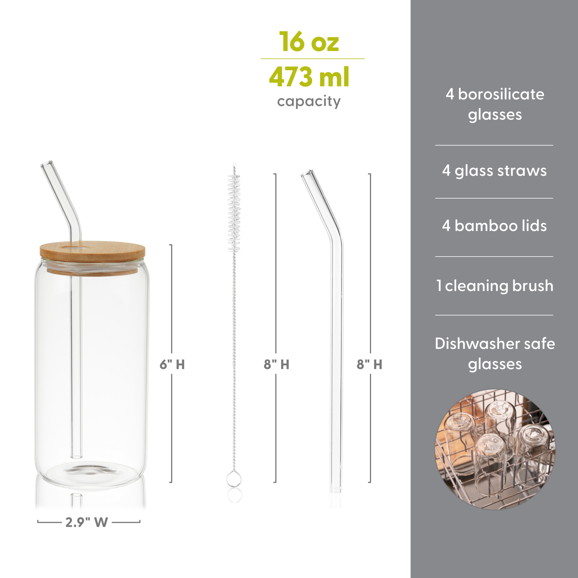 True® Everyday Glass Tumbler, set of 4 2