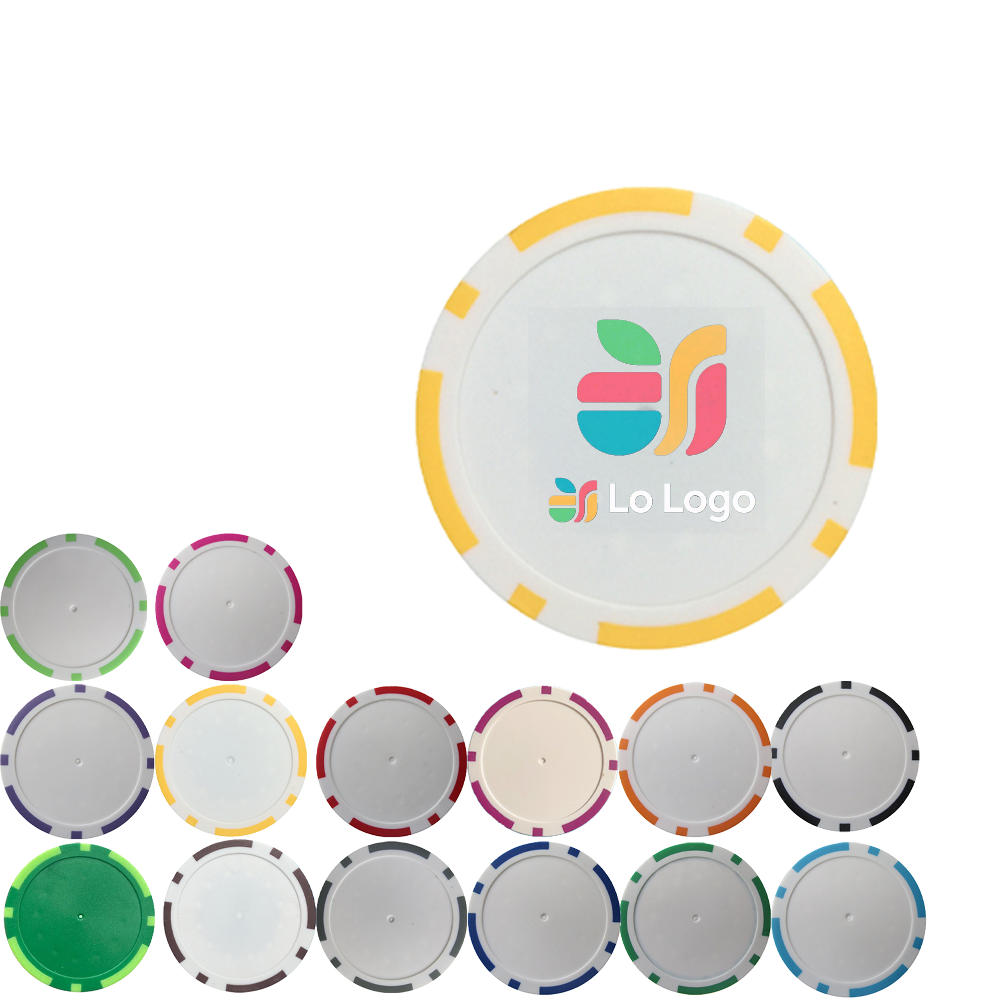 MOQ 50 Striped Blank Poker Chips MOQ 50 2