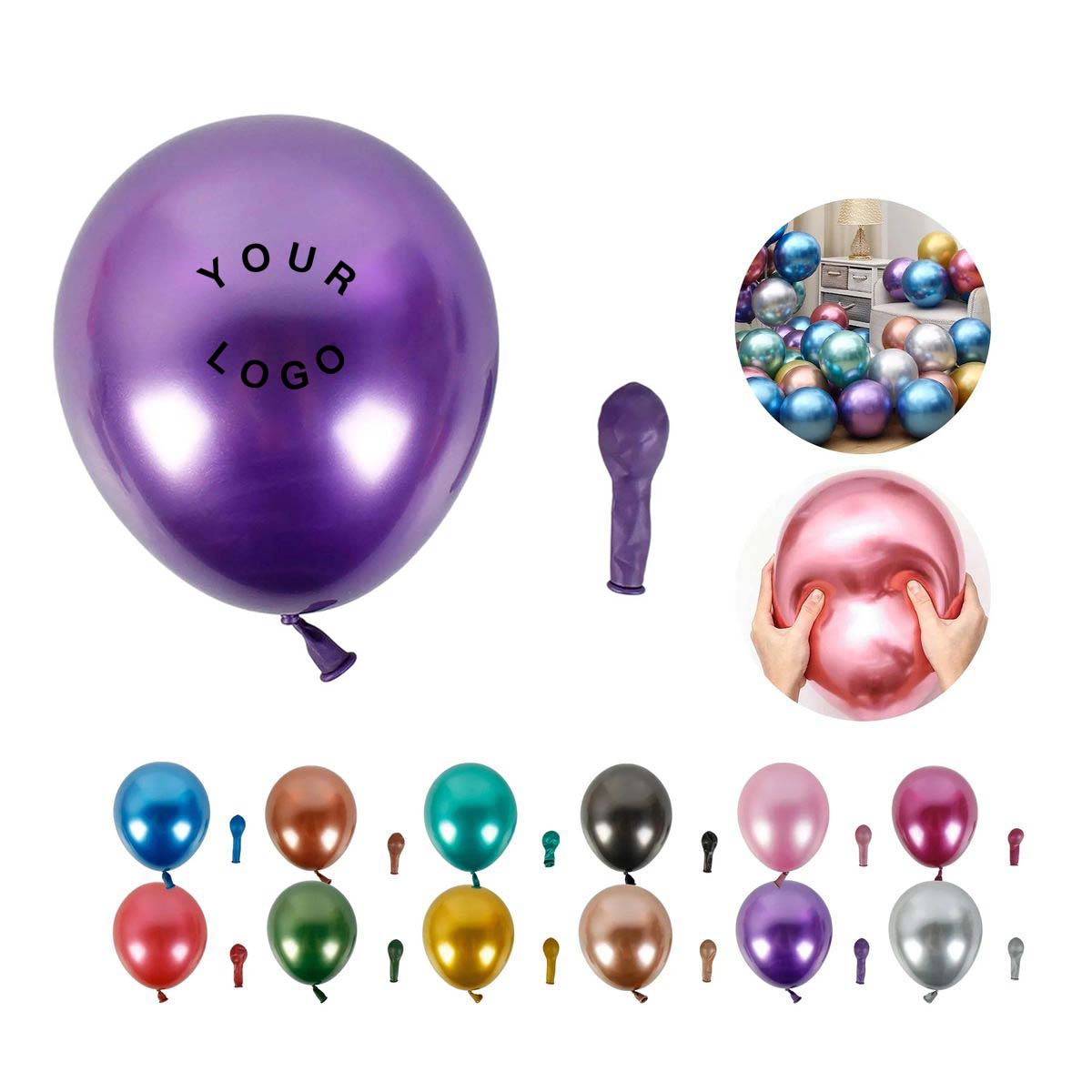 Metallic 12 Inch Latex Balloons for Party Decorations 6