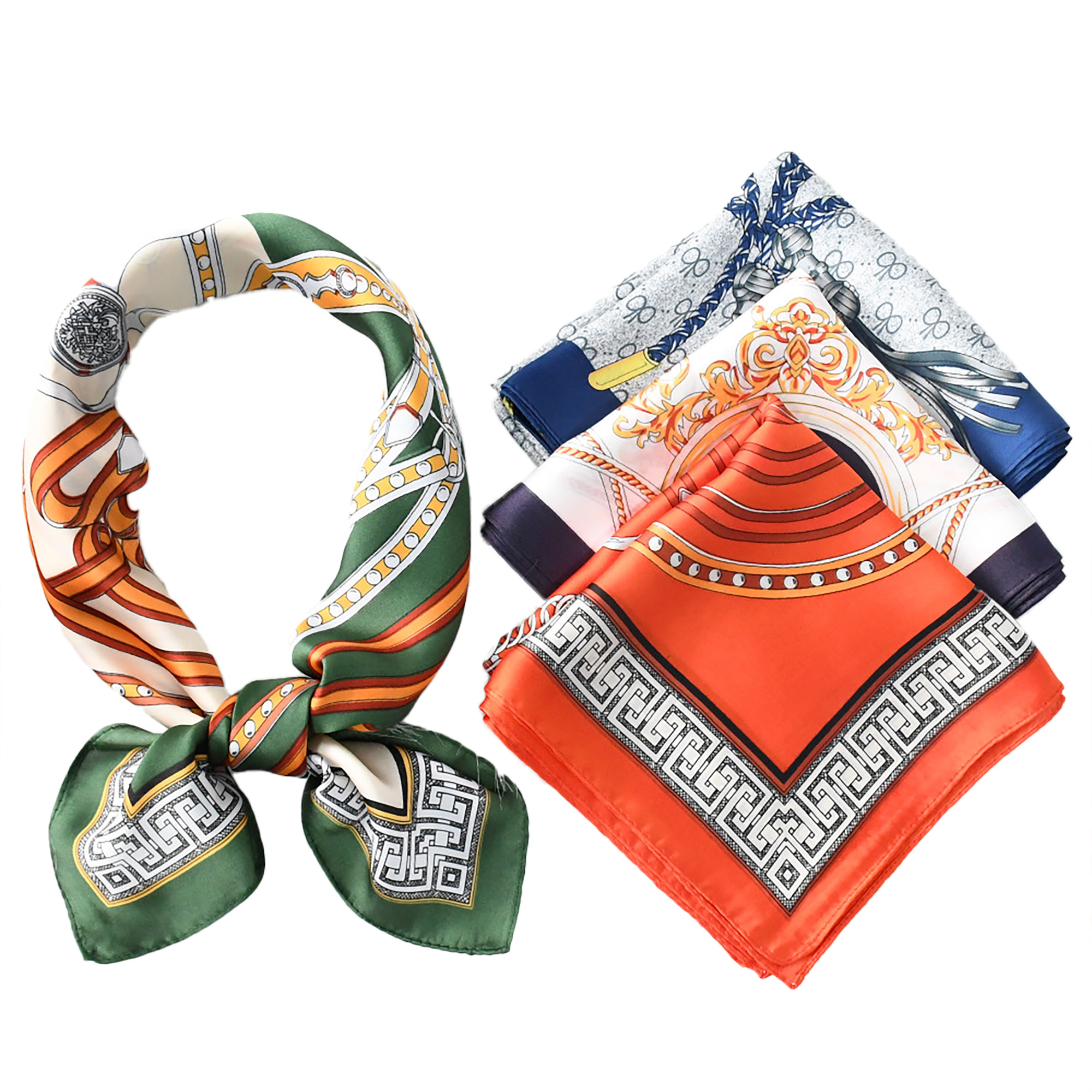 Faux Silk Head Neck Scarf 2
