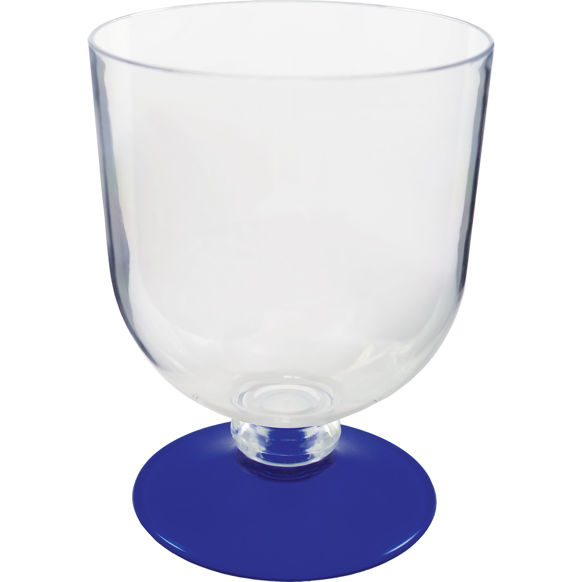 14oz Short Stem Plastic Wine Goblet with Your Choice of Base Color 14