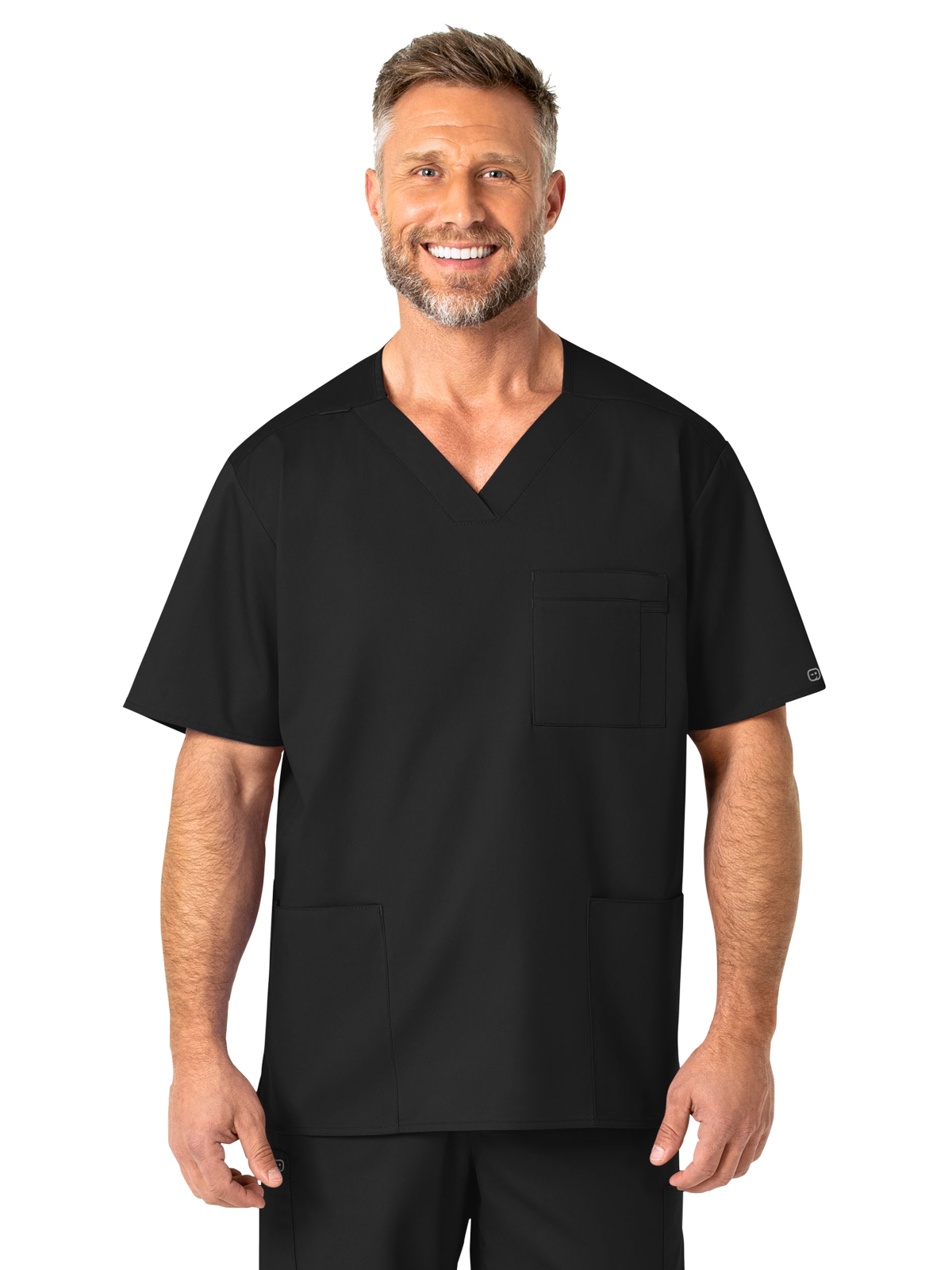 WORK Men's Four-Pocket Modified V-Neck Top